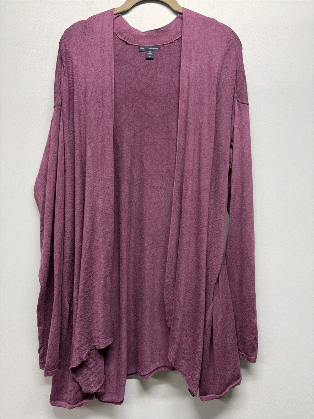 Gap Women's Purple Long Sleeve Open Cardigan Sweater Sz XL - Silk/Cashmere Blend